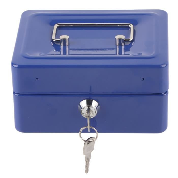 YOSOO Caisse Mini coffre-fort portable de sécurité verrouillable de 6  pouces avec serrure à clé pour le bureau à domicile