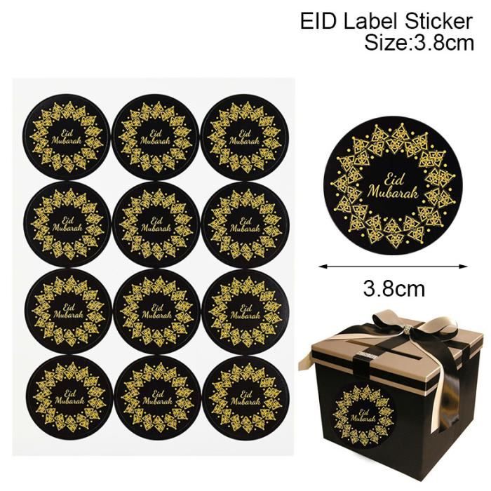 Ruban Eid Mubarak 5m X 2,5cm Bleu Foncé - Ruban Cadeau Ramadan Doré