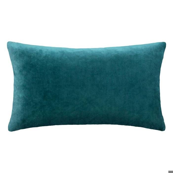 Coussin Velours Dolce Bleu Canard - 40x40 Cm - Atmosphera - Décoration Canapé Lit Chambre
