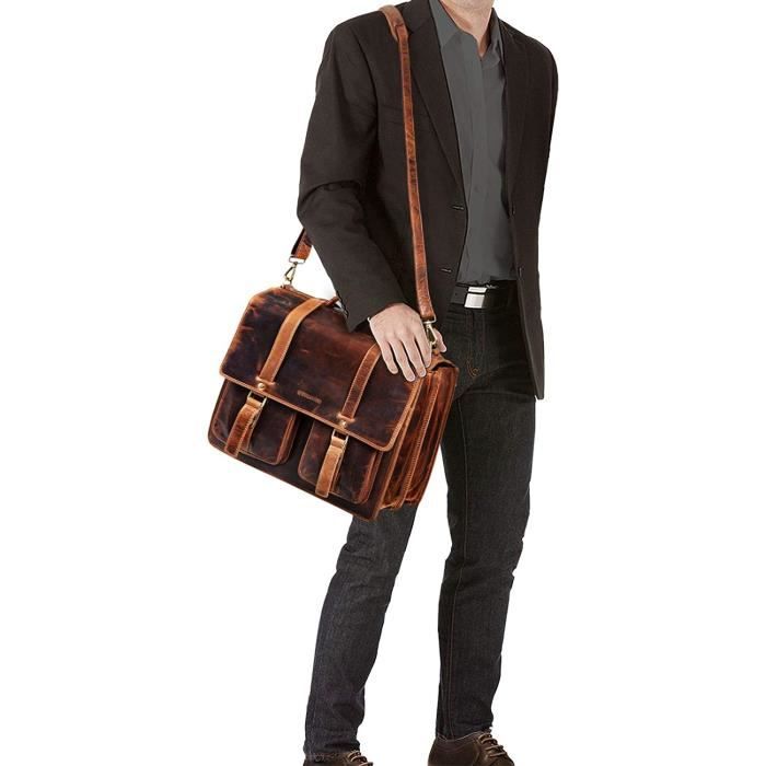 Mallette - Fernando Cartable Enseignant Cuir Vintage Sac Professeur  Bandoulière Xl Pc - Cdiscount Bagagerie - Maroquinerie