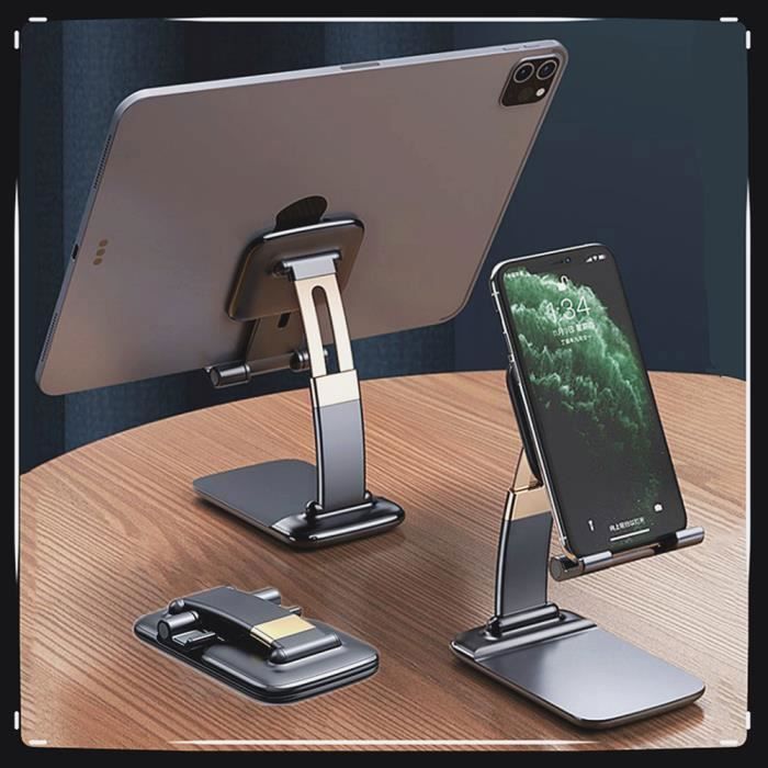 Support Téléphone Portable Pliable Réglable – Universel, Stable, Pour Table, Bureau, Tablette, Liseuse - 9