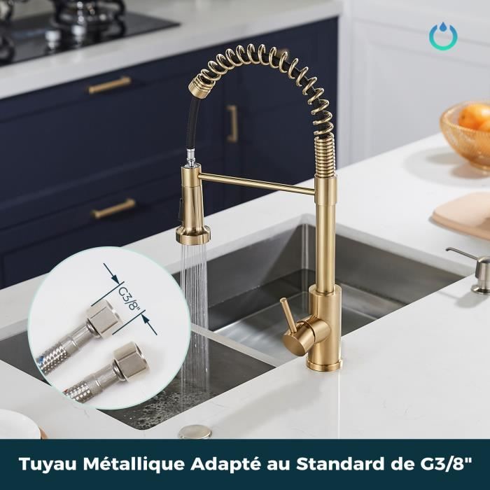 Robinet D'évier De Cuisine - Xoxo - Acier Inoxydable 304 - Sans Plomb