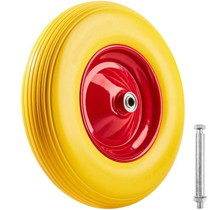 2x Roues Increvables 4.10/3.50-4 Pour Brouette - Diamètre 255mm, Alésage 20mm, Charge 100kg