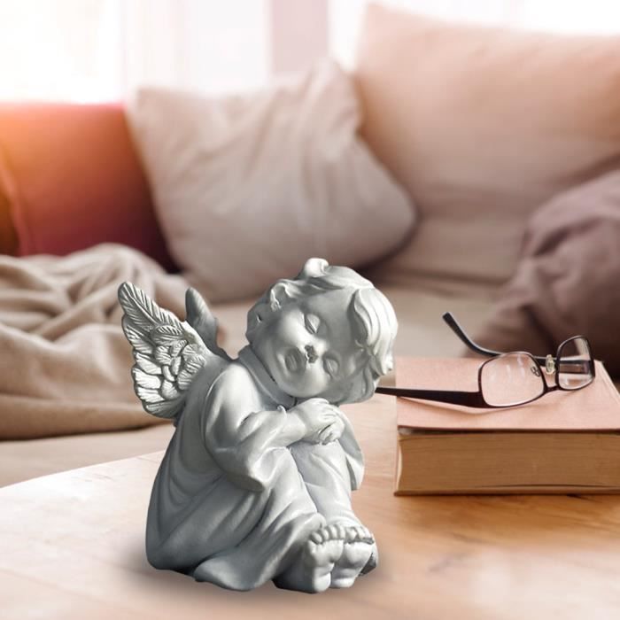 Statue Fée De Jardin Amoureux Sur Balançoire - Figurine Miniature Résine 8,5 Cm - Décoration Extérieure Ange Pour Pelouse, Terrasse, Maison De Poupée