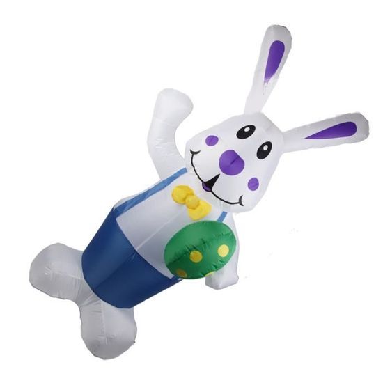 Décoration Gonflable Lapin De Pâques LED - 1,2 M (3,9 Pieds) - Résistant Intempéries, Polyester 190T - Pour Jardin, Parc, Fête, Carnaval - Prise UE 220V