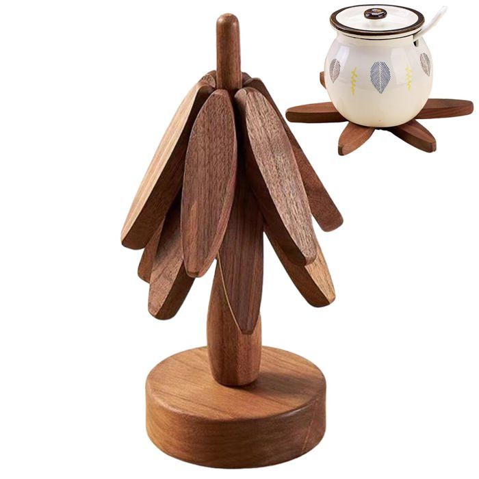 Set de table en bois en forme d'arbre pour plats chauds, dessous de plat pour casseroles et