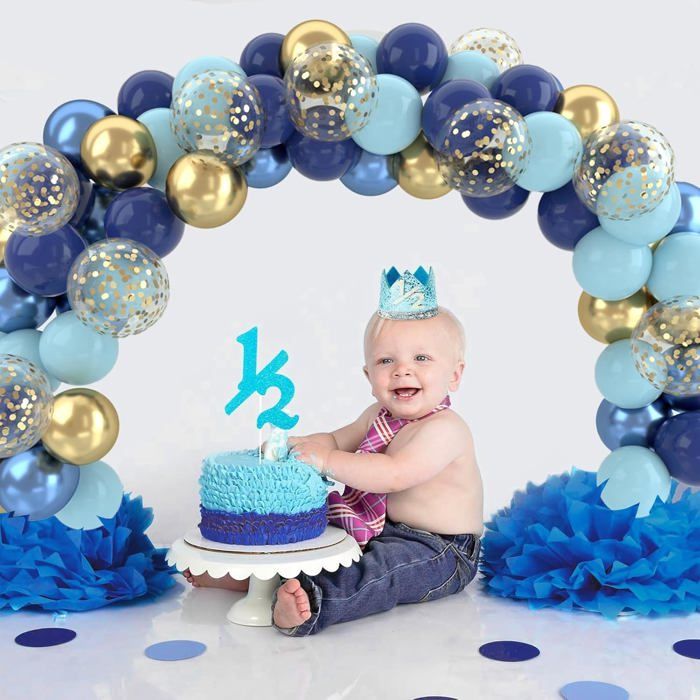Ballons Bleu Latex 100 Pièces - 30cm Pour Anniversaire, Baby Shower Garçon, Décorations Hélium Ou Air