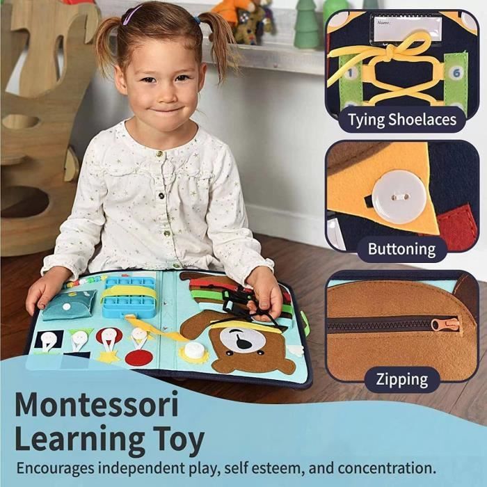 8 en 1 Busy Board Jeux Montessori - Jouet pour 2 3 Ans - Bebe 1 an - Cadeau  Fille Garcon - Activite Enfant 4 Ans - Livre Sensoriel : .fr: Jeux  vidéo