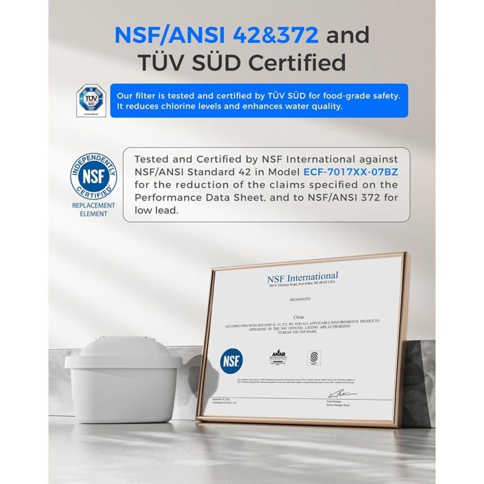 Cartouches Filtre à Eau Waterdrop 4 Pièces - Compatible Brita Maxtra+ Pro - Réduction PFAS NSF Certifié