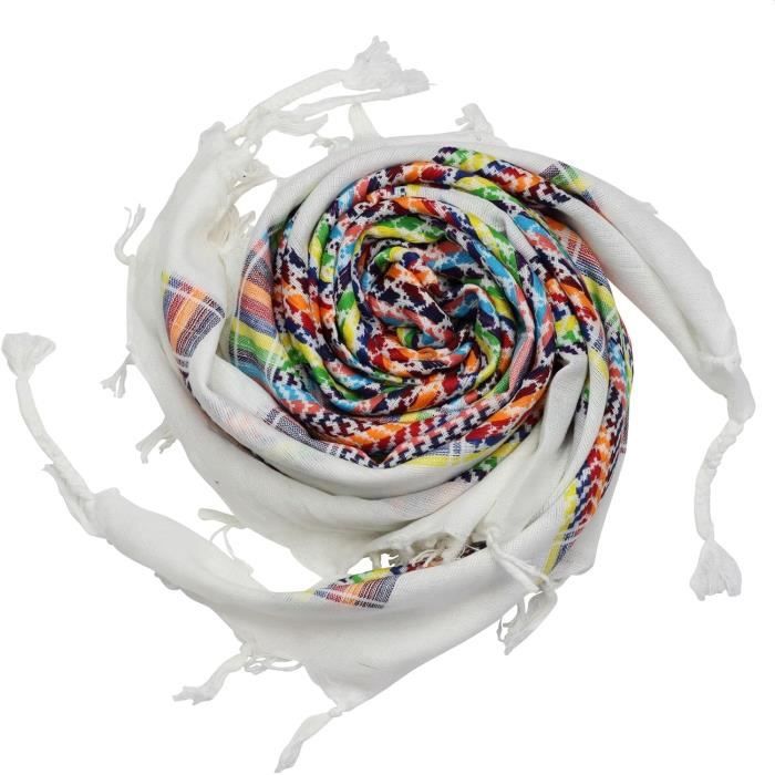 Freak Scene® Foulard palestinien/keffieh en Coton - Multicolore - 100 x 100  cm - Grand Choix de Couleurs et Batik
