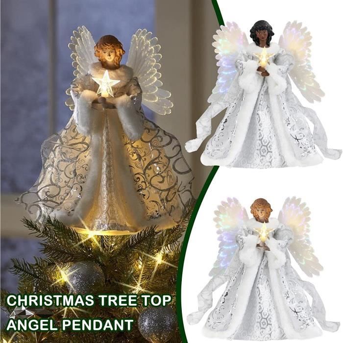 Ange En Tissu Pour Sapin De Noël – Décoration Incassable 23 Cm Blanc