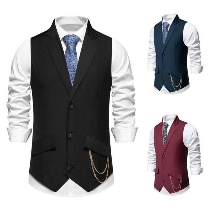Gilet De Smoking Homme Slim Fit Argenté - Vesuvio Napoli - Neuf Avec Cravate Et Mouchoir
