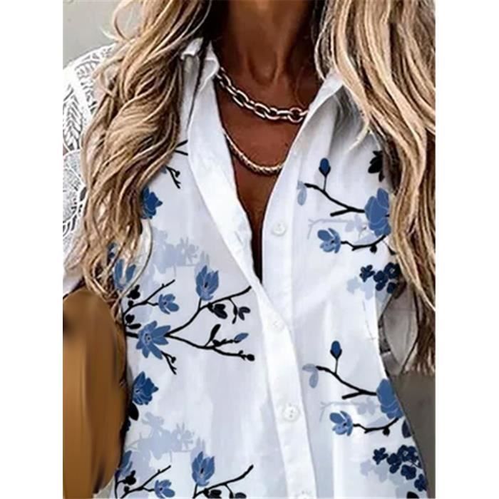 Chemisier Femme Manches Longues – Taille L – Polyester Blanc – Basique Neuf Avec étiquettes