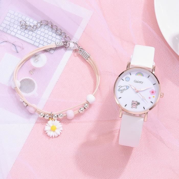 Montre-Bracelet Femme/Fille Frenzy - Design Peace, Hearts, Stars, Arc-en-Ciel, Cœur - Occasion