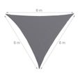 Relaxdays Voile d’ombrage triangle diffuseur d’ombre protection soleil balcon jardin UV terrasse toile imperméable, gris --3