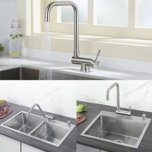 Robinet de Cuisine Douchette à 3 voies, Mitigeur de Cuisine Flexible, Robinet d'Évier d'Eau