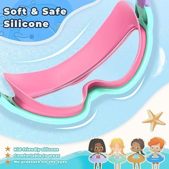 TARKDAK Lunettes Piscine Enfant Anti-Buée - Réglables Avec Bouchons Oreilles Et Pince-Nez
