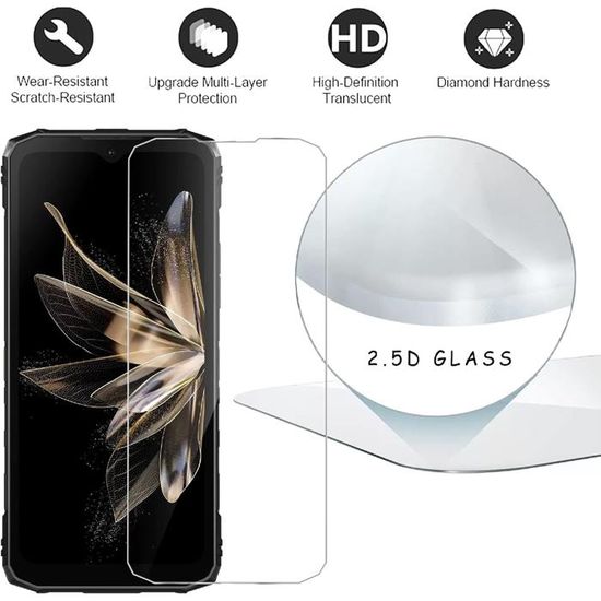 YQINHHME Coque Pour Doogee Blade 20 Turbo (6.60 ") Avec 4 X Verre