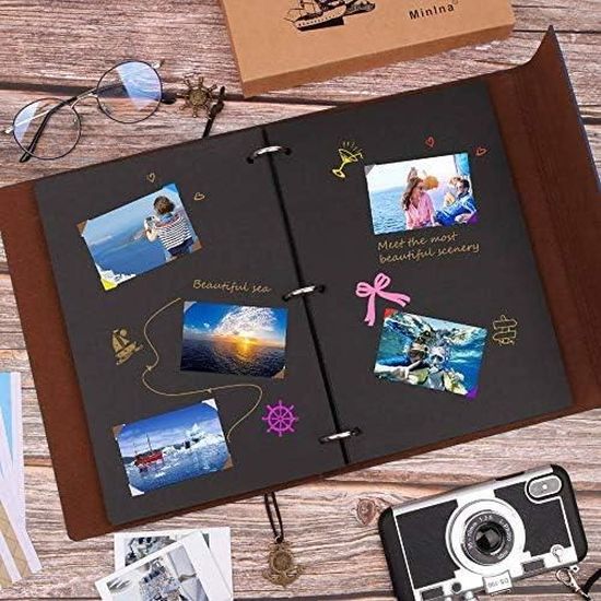 Minlna Album Photo Album Scrapbooking, Album Photos Original en Cuir Vintage  pour Nautique,Cadeau pour Anniversaire, Noël, Nouvel - Cdiscount Beaux-Arts  et Loisirs créatifs