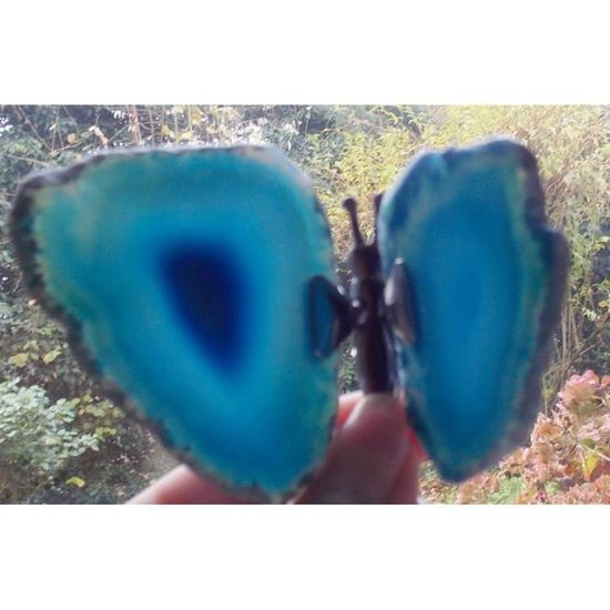 Papillon En Pierre Fine Semi Precieuse Tranches D Agate Bleue Achat Vente Objet Decoratif Soldes Sur Cdiscount Des Le 20 Janvier Cdiscount