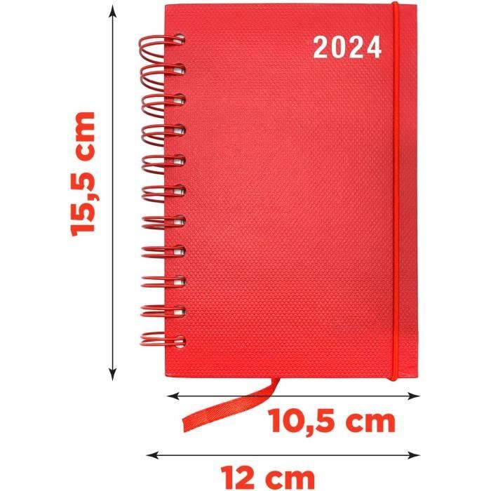 Agenda 2024 – Agenda Journalier 2024 Avec Anneaux Format 10,5 X 15,5 Cm –  Couverture Rigide – Agenda De Sac Vertical, Avec Ca[H2068] - Cdiscount  Beaux-Arts et Loisirs créatifs