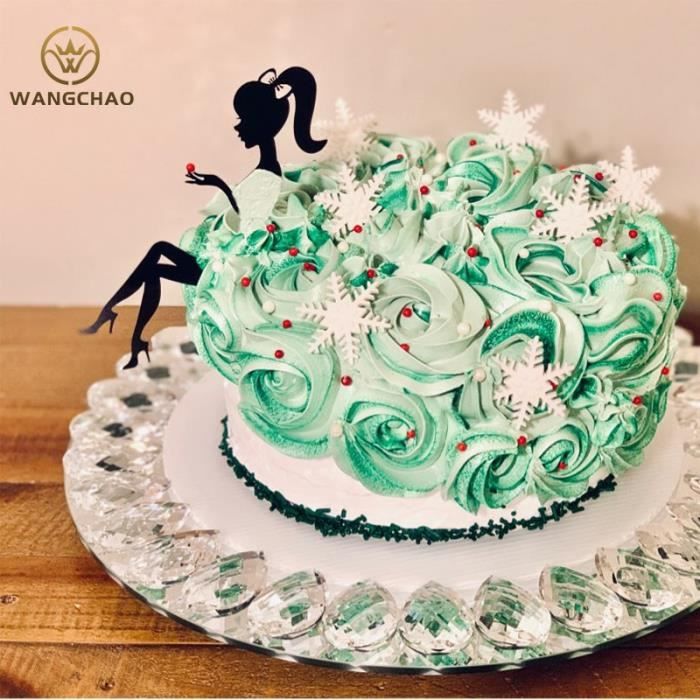Décorations de gâteau d'anniversaire en acrylique pour filles, fournitures  de fête de princesse, beurre de