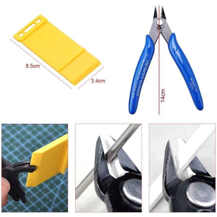 Kit D'outils De Modélisme 19 Pièces – Idéal Pour Gundam, Voitures DIY Et Maquettes – Pinces, Limes, Cutter Et Plus Encore