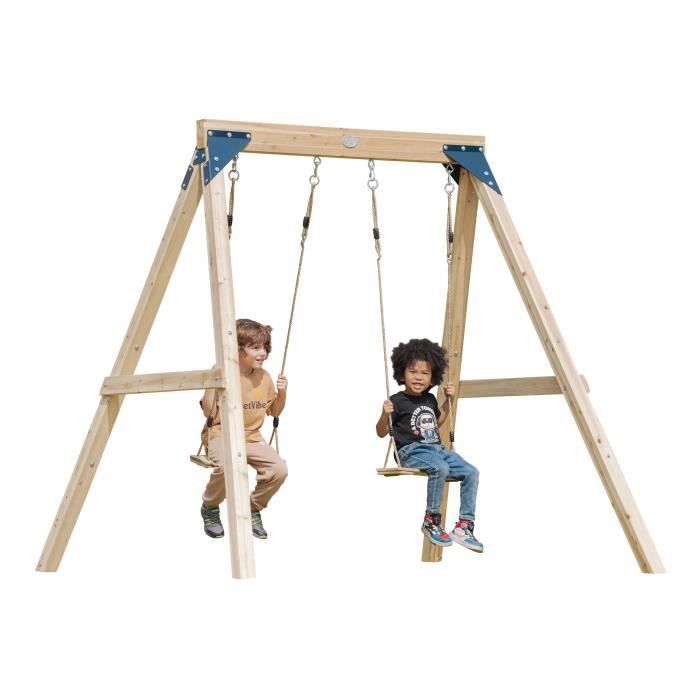 Portique large en Bois 2 balançoires - Metropole Equipements Portique large en Bois 2 balançoires - Metropole Equipements