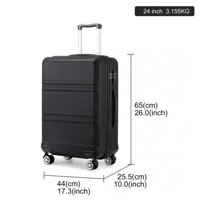 Valise Cabine Kono 57 Cm - ABS Rigide, 4 Roues Multidirectionnelles, Serrure TSA, Léger, Idéal Week-end