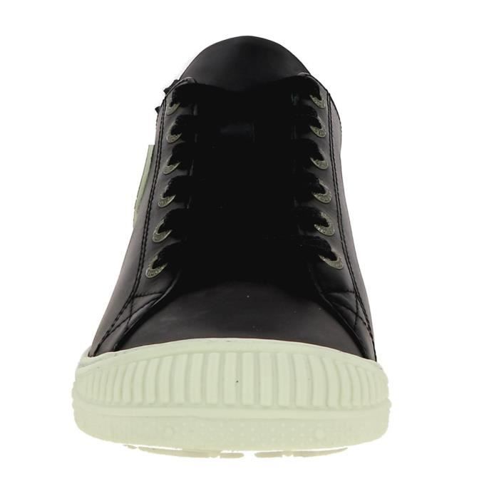 Baskets basses Rock PATAUGAS Femme Cuir Noir Lacets Noir Cdiscount Chaussures