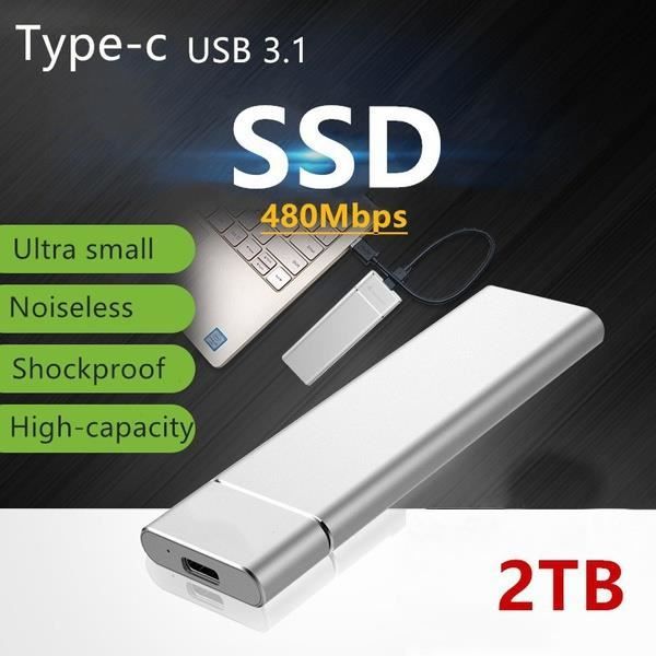 UPERFECT Disque dur externe USB 3.0 2 To SSD pour ordinateur