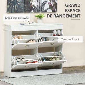 Generic Armoire à Chaussures Pliable 4 Niveaux Convient Aux Petits