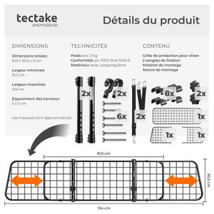 Barrière De Sécurité Rétractable Vounot® 0-180cm - Pour Chiens, Enfants, Escalier Et Portes - Noir