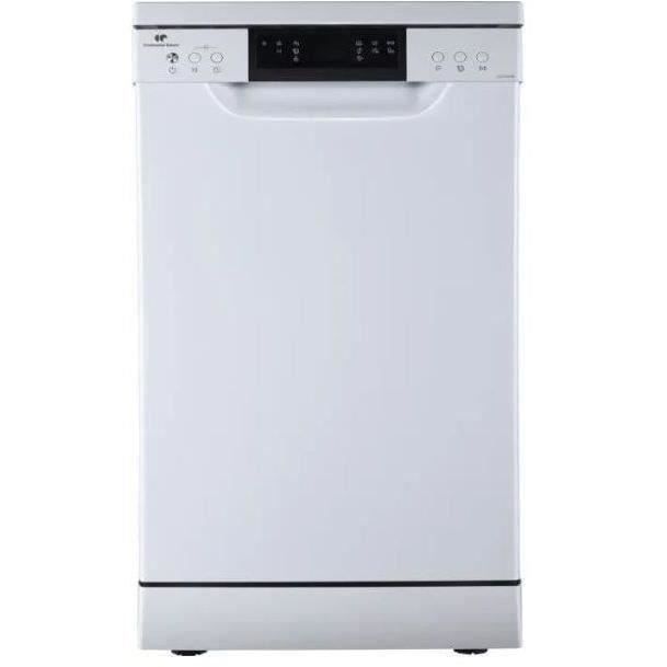 Lave-vaisselle pose libre CONTINENTAL EDISON CELV1047W - Largeur 44,8 cm - Blanc - 10 couverts - 47 dB