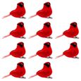 10pcs guirlande d'oiseaux ornement d'arbre de Noël clip oiseau rouge   BOULE DE NOEL - DECORATION DE SAPIN-0