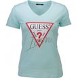 Guess T-Shirt Femme ICON W92I59 Turquoise pastel - Taille - XS-0