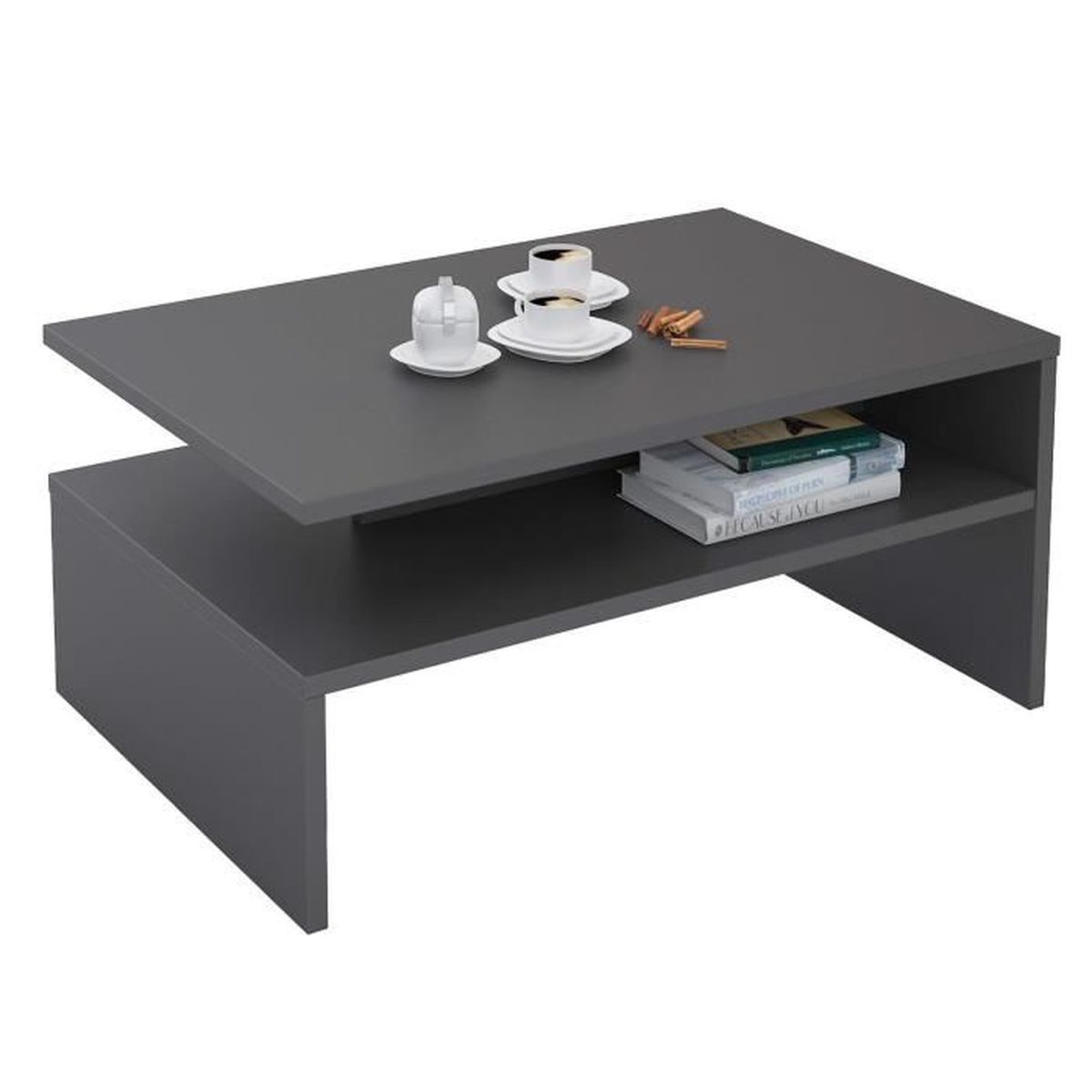 Table basse de salon rectangulaire avec rangement mélaminé décor Table basse de salon rectangulaire avec rangement mélaminé décor