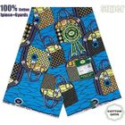 YANTASTIC Tissu - Super Wax - Hollandais African Wax Fabric - 6 Yards - Haute Qualité pour Robe de Mariage et Blazer - Type 076