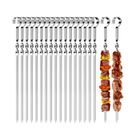 Mino Plus 24 Brochettes Barbecue En Métal Inox 30cm - Piques Plates Réutilisables Pour Viande Et Légumes