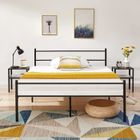 DORAFAIR Lit en Métal Double pour Enfant Cadre de lit 140x190cm Noir