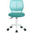 FurnitureR Chaise de bureau Adolescents Pivotante Réglable avec Siège en Tissu Ergonomique, Turquoise