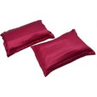 Taie d'oreiller - SODIAL - Lot de 2 - Satin - 48 x 74 cm - Vin rouge