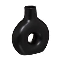 Atmosphera - Vase Circle en Céramique D 17 x H 21 cm Noir