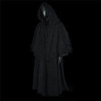 Noir - S - Costume d'Halloween de Magicien pour Femme et Homme, Robe de Frère Médiéval, Vêtement de Prairie,