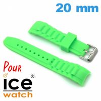 "Bracelet montre pour montre Ice Watch Vert Silicone 20 mm 20 mm Ardillon Bracelet Montre Ice Watch"