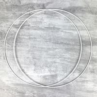 Lot de 2 Cercles métalliques blanc diamètre 30 cm pour abat-jour, Anneaux epoxy Attrape rêves - Blanc - 30 cm