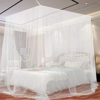 moustiquaire pour lit, queen square moustiquaire pour lit king size - blanc (190 x 210 x 240cm)