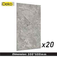 iDeko® 20 x Papier peint 3D Auto Adhésif à Effet Carrelage marbre Bricolage Cuisine salle de bain mural sol 30cmx60cm