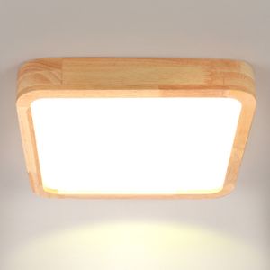 Plafonnier LED Suspendu Hofstein - Carré Moderne - Bois - Blanc/Noir/Marron - NEUF