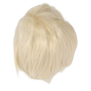 Perruque Courte Blanche Pour Hommes - Fibre Synthétique - Style Décontracté Naturel